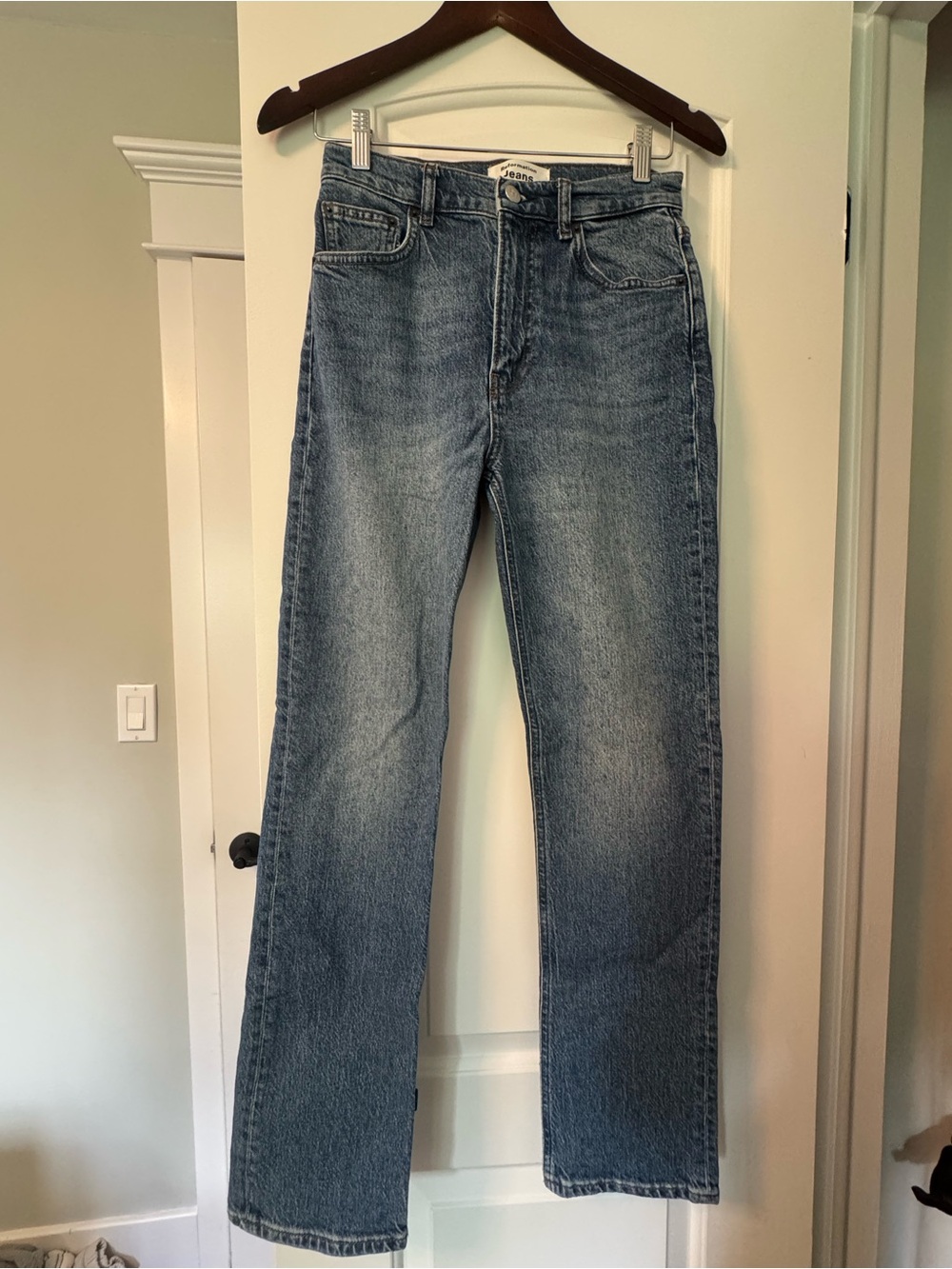 Reformation Women’s Straight Jeans in Faded Blue